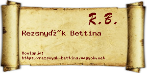 Rezsnyák Bettina névjegykártya