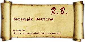 Rezsnyák Bettina névjegykártya
